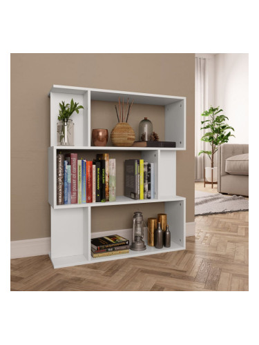 Sonata Библиотека/разделител за стая, бяла, 80x24x96 см, ПДЧ