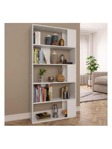 Sonata Библиотека/разделител за стая, бяла, 80x24x159 см, ПДЧ