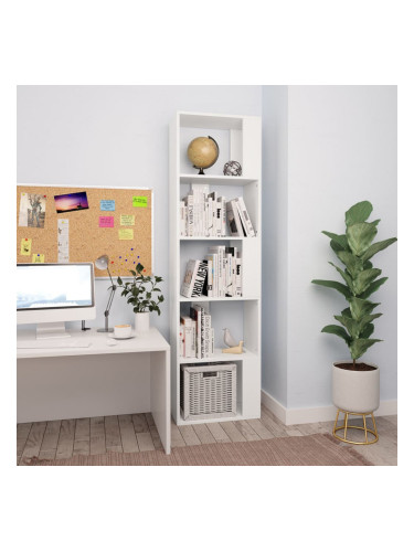 Sonata Библиотека/разделител за стая, бяла, 45x24x159 см, ПДЧ