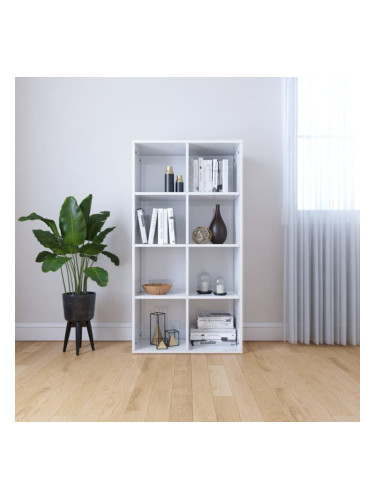 Sonata Библиотека/бюфет, силен гланц, бяла, 66x30x130 см, ПДЧ