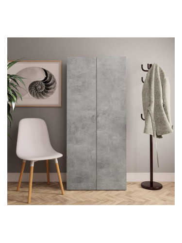 Sonata Шкаф за обувки, бетоново сиво, 80x35,5x180 см, ПДЧ