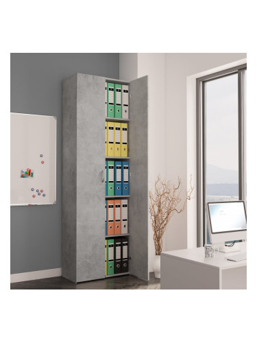 Sonata Офис шкаф, бетонно сив, 60x32x190 см, ПДЧ