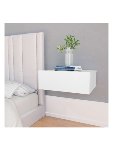 Sonata Нощни шкафчета за стена, 2 бр, бели, 40x30x15 см, ПДЧ