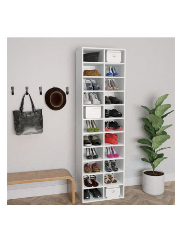 Sonata Шкаф за обувки, бял, 54x34x183 см, ПДЧ