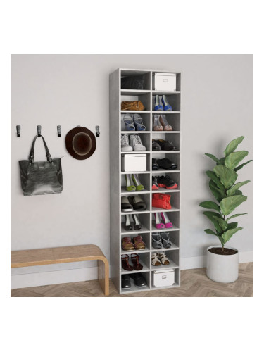 Sonata Шкаф за обувки, бетонно сиво, 54x34x183 см, ПДЧ