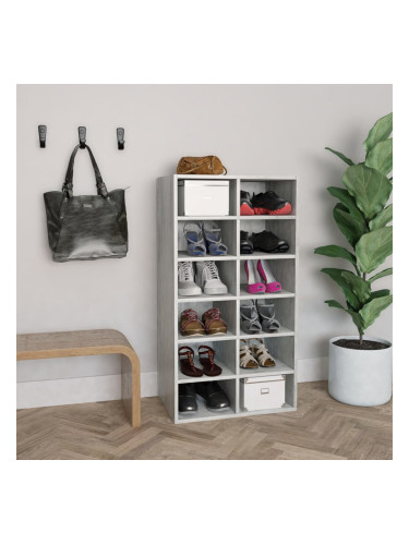 Sonata Стелаж за обувки, бетонно сив, 54x34x100 см, ПДЧ