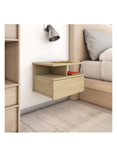 Sonata Нощни шкафчета за стена, 2 бр, дъб сонома, 40x31x27 см, ПДЧ