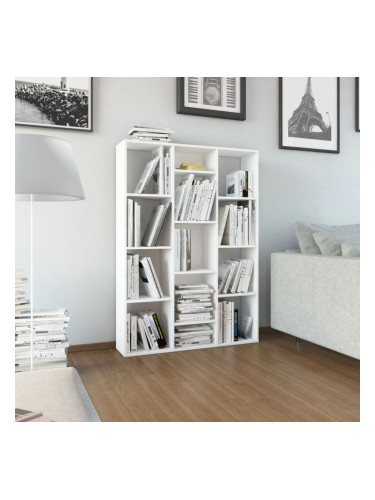 Sonata Разделител за стая/библиотека, бял, 100x24x140 см, ПДЧ