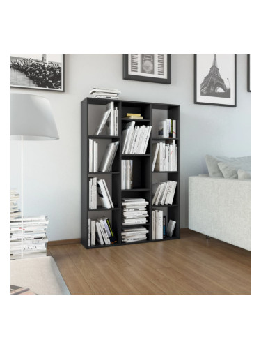 Sonata Разделител за стая/библиотека, черен, 100x24x140 см, ПДЧ