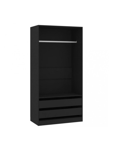 Sonata Гардероб, черен, 100x50x200 см, ПДЧ