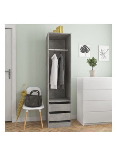 Sonata Гардероб с чекмеджета, бетонно сив, 50x50x200 см, ПДЧ