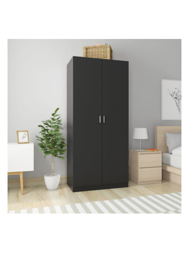 Sonata Гардероб, черен, 90x52x200 см, ПДЧ