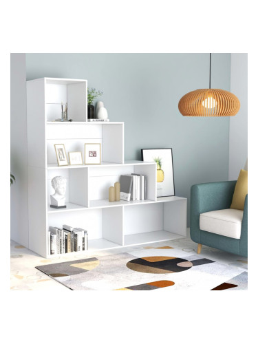 Sonata Библиотека/разделител за стая, бяла, 155x24x160 см, ПДЧ