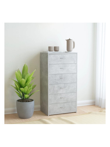 Sonata Бюфет с 6 чекмеджета, бетонно сив, 50x34x96 см, ПДЧ