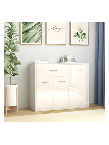 Sonata Бюфет, бяло със силен гланц, 88x30x70 см, ПДЧ