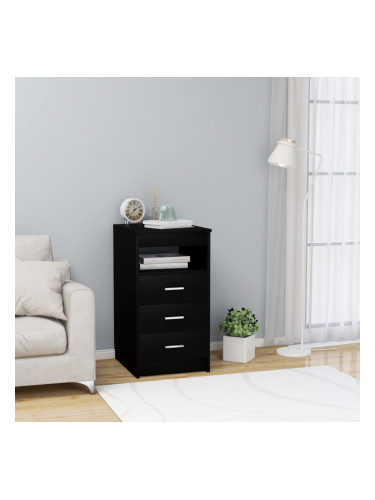 Sonata Шкаф с чекмеджета, черен, 40x50x76 см, ПДЧ