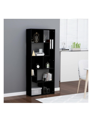 Sonata Шкаф библиотека, черен, 67x24x161 см, ПДЧ