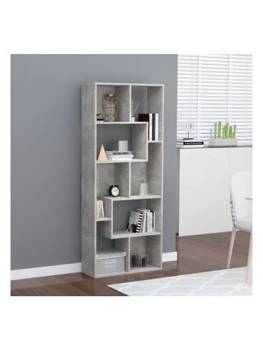 Sonata Шкаф библиотека, бетонно сива, 67x24x161 см, ПДЧ