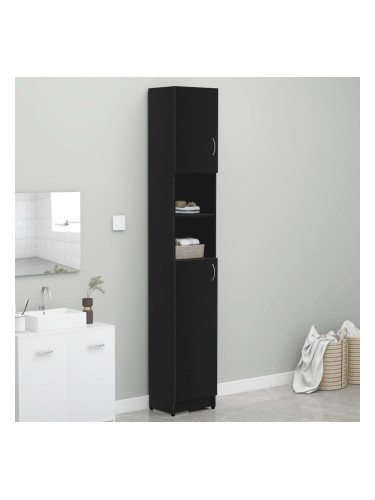 Sonata Шкаф за пералня, черен, 32x25,5x190 см, ПДЧ