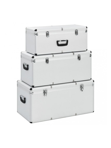 Sonata Куфари за съхранение, 3 бр, сребристи, алуминий