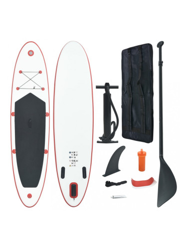 Sonata Стендъп падъл борд SUP сърфборд, надуваем, червено и бяло