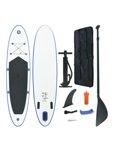 Sonata Стендъп падъл борд SUP сърфборд, надуваем, синьо и бяло