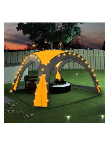 Sonata Парти шатра с LED и 4 стени, 3,6x3,6x2,3 м, жълта