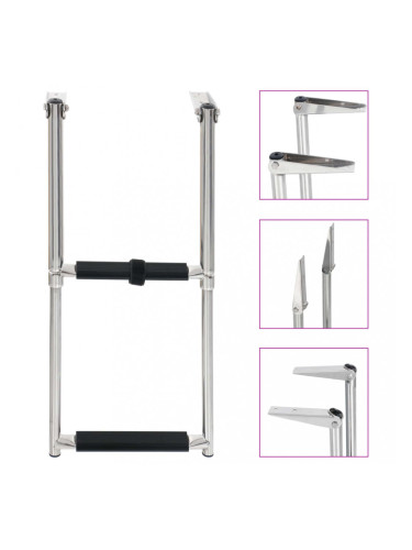 Sonata Сгъваема стълба, 2 стъпала, неръждаема стомана