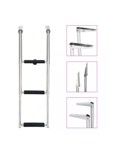 Sonata Сгъваема стълба, 3 стъпала, неръждаема стомана