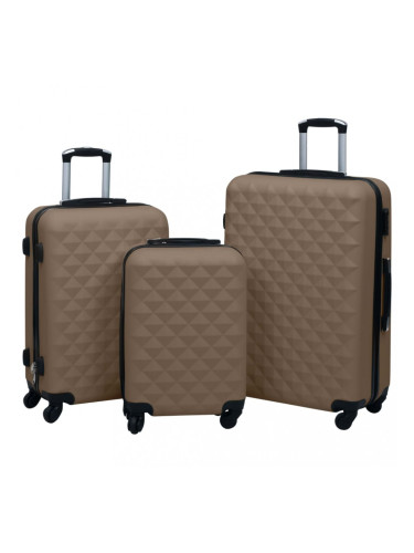 Sonata Комплект твърди куфари с колелца, 3 бр, кафяв, ABS