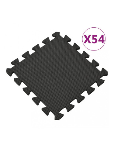 Sonata Постелки за под 54 бр 4,86 м² EVA пяна черни