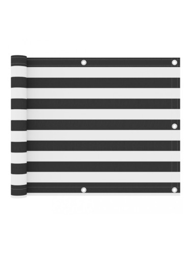 Sonata Балконски параван, антрацит и бяло, 75x600 см, оксфорд плат