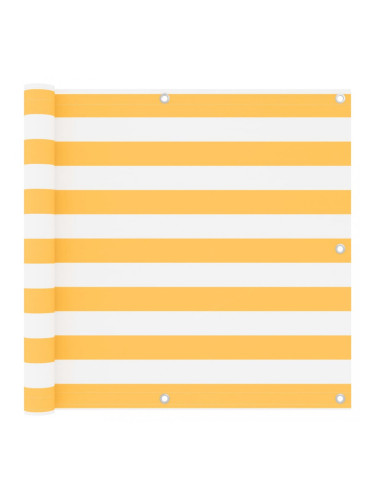 Sonata Балконски параван, бяло и жълто, 90x600 см, оксфорд плат