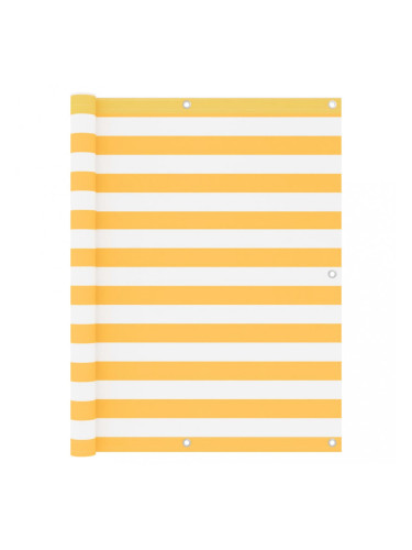 Sonata Балконски параван, бяло и жълто, 120x600 см, оксфорд плат