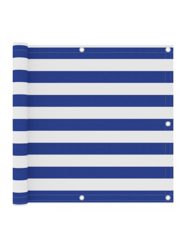 Sonata Балконски параван, бяло и синьо, 90x400 см, оксфорд плат