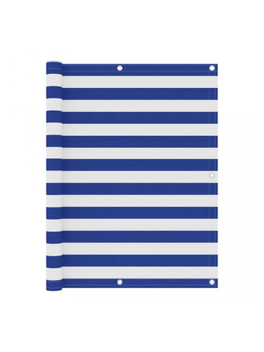 Sonata Балконски параван, бяло и синьо, 120x600 см, оксфорд плат