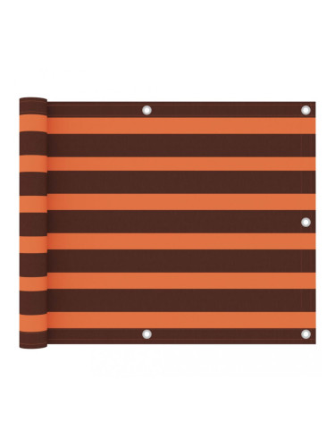 Sonata Балконски параван, оранжево и кафяво, 75x600 см, оксфорд плат
