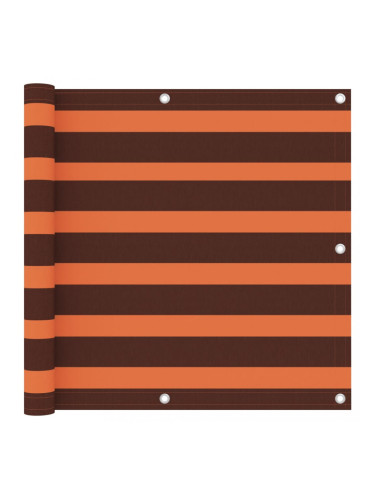 Sonata Балконски параван, оранжево и кафяво, 90x600 см, оксфорд плат