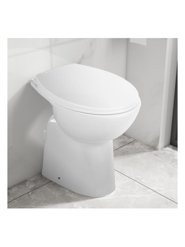Sonata Висока тоалетна без ръб плавно затваряне +7 см керамика бяла