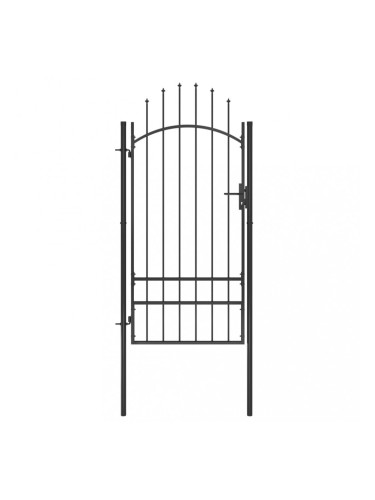 Sonata Градинска порта, стомана, 1x2,5 м, черна