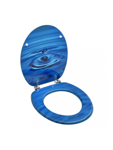 Sonata WC тоалетна седалка с капак, МДФ, дизайн сини водни капки