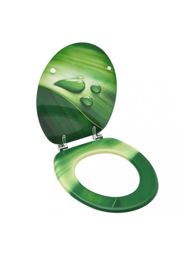 Sonata WC тоалетна седалка с капак, МДФ, дизайн зелени водни капки