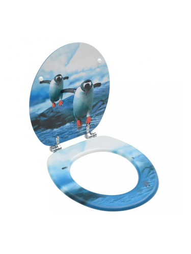 Sonata WC тоалетна седалка с капак, МДФ, дизайн пингвини
