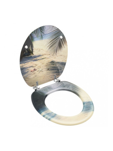 Sonata WC тоалетна седалка с капак, МДФ, дизайн плаж
