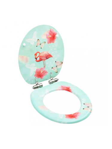 Sonata Тоалетна седалка капак с плавно затваряне МДФ дизайн фламинго