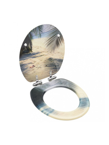 Sonata Тоалетна седалка капак с плавно затваряне МДФ дизайн плаж
