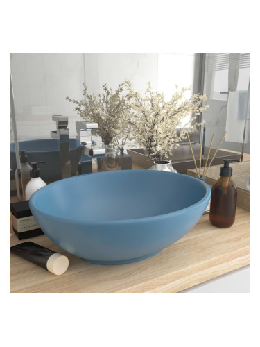Sonata Луксозна овална мивка, матово светлосиня, 40x33 см, керамика