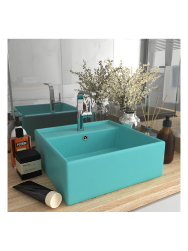 Sonata Мивка преливник лукс квадрат светлозелен мат 41x41 см керамика