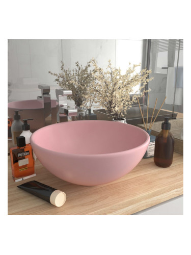 Sonata Мивка за баня лукс кръгла розов мат 32,5x14 см керамика