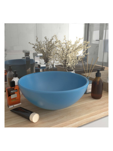 Sonata Мивка за баня лукс кръгла светлосин мат 32,5x14 см керамика